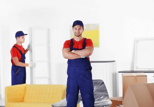 Commercial moving team preparing office relocation in Docklands