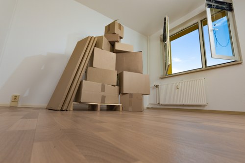 Recycling separation of cardboard and household materials during a move