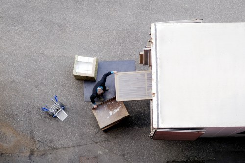 Packed household items ready for transport on a moving truck
