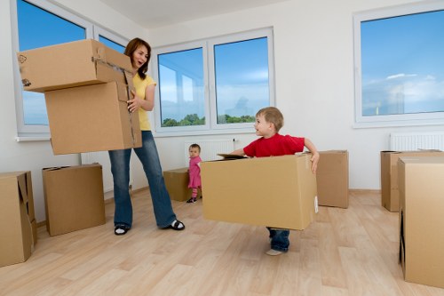 Docklands moving van helping with residential furniture transport
