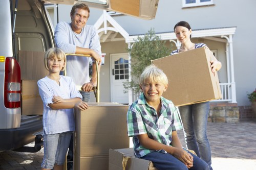 Packed removal van ready for a local move in Docklands