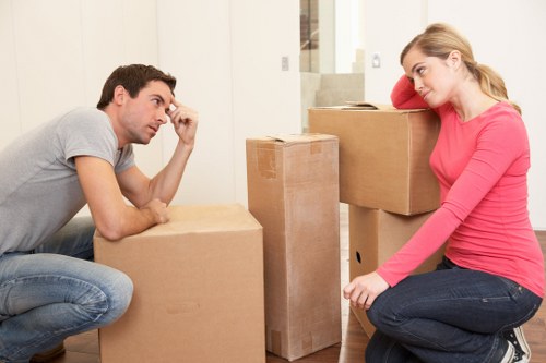Packing and loading belongings for a local Docklands move
