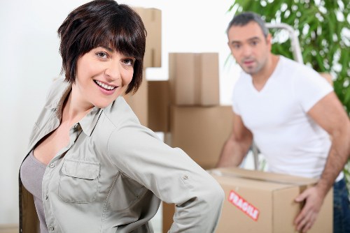 Packing supplies and moving equipment ready for a Docklands removal job